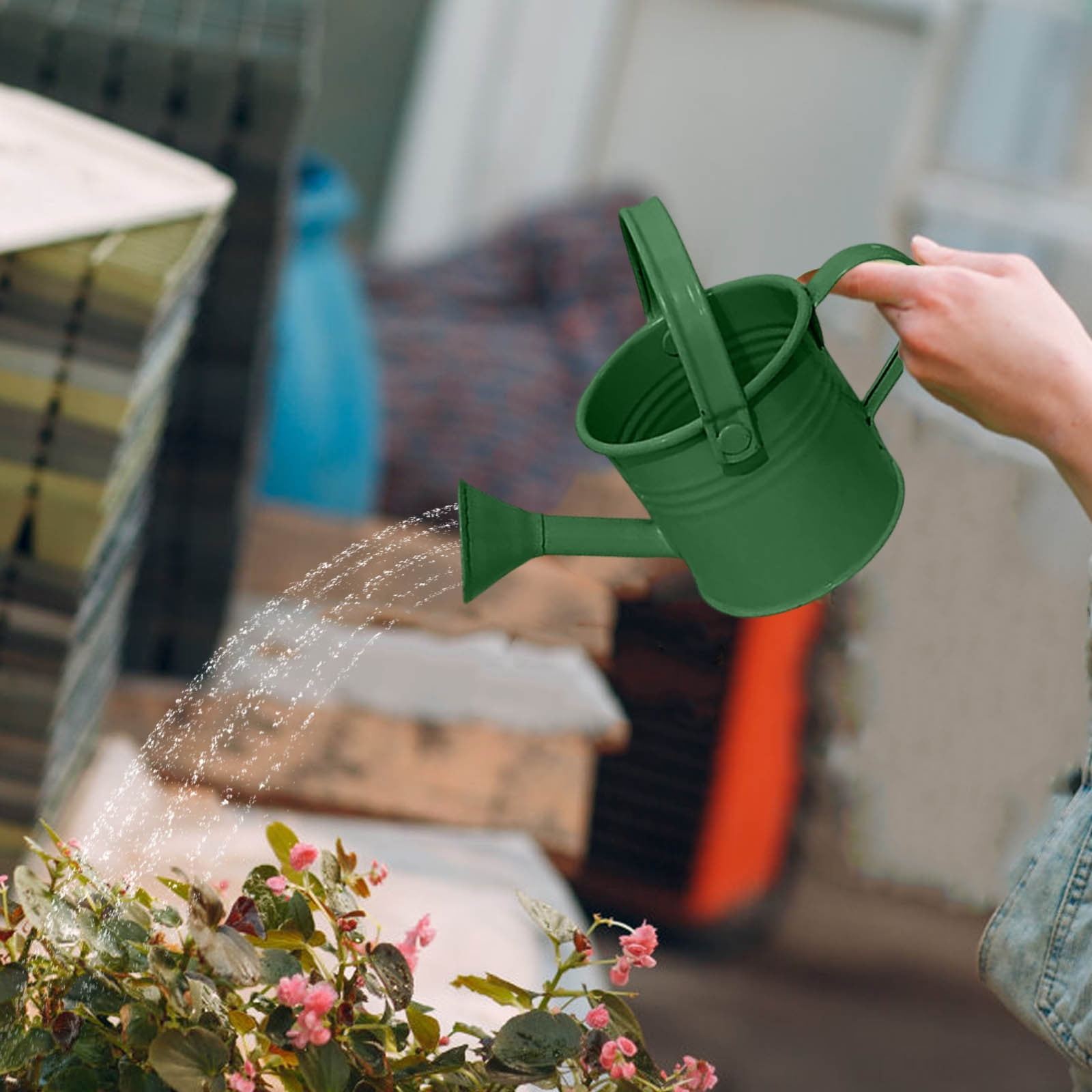 Metal Watering Can for Flower Watering Pot with Long Spout, Portable for Indoor and Outdoor Care, Home Garden Tool, Balcony, Patio, Greenhouse