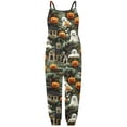thumbnail image 5 of Jumpsuits For Girls 7-8 Halloween Sleeveless Pumpkin Print Casual Spaghetti Strap Loose Romper Long Pants with Pockets Toddler Girls Clothing Z0E-Dark Green, 3-4 Years, 5 of 5