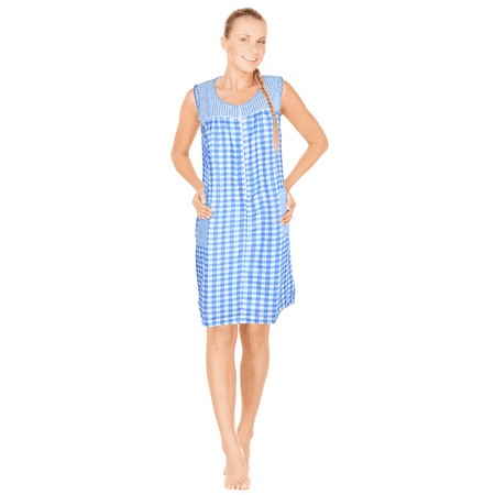 

JEFFRICO Womens Zipper Front Housecoat Lounger Duster House Dress Sleeveless Nightgowns Robe