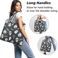 thumbnail image 2 of 5 Pack Foldable Shopping Bag,Ghost Boo Halloween Pattern Reusable Grocery Bags with Pockets,Large Reusable Tote Bags with Handles Waterproof & Lightweight, 2 of 6