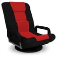 thumbnail image 1 of MesaSe  Swivel Gaming Chair 360 Degree Multipurpose Floor Chair Rocker for TV  Reading  Playing Video Games w/Lumbar Support  Armrest Handles  Adjustable Backrest - Black/Red, 1 of 7