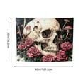 thumbnail image 3 of ZFLMY Skull Roses Mushrooms Home Wall Tapestry Art 100% Polyester Wall Art Tapestry Decorative Bedroom Living Room Decoration 40x30in, 3 of 6