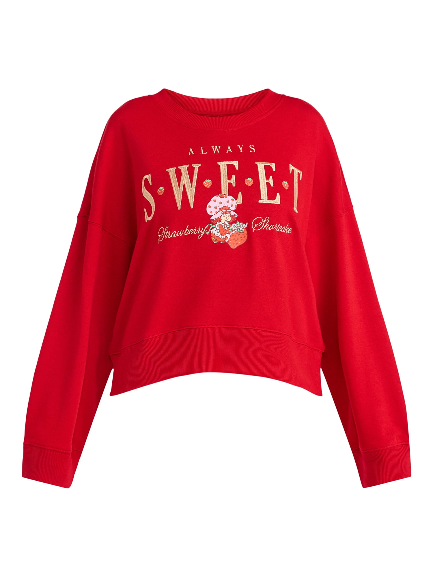 Strawberry Shortcake Women’s Cropped Boxy Graphic Sweatshirt, Sizes XXS-XXL