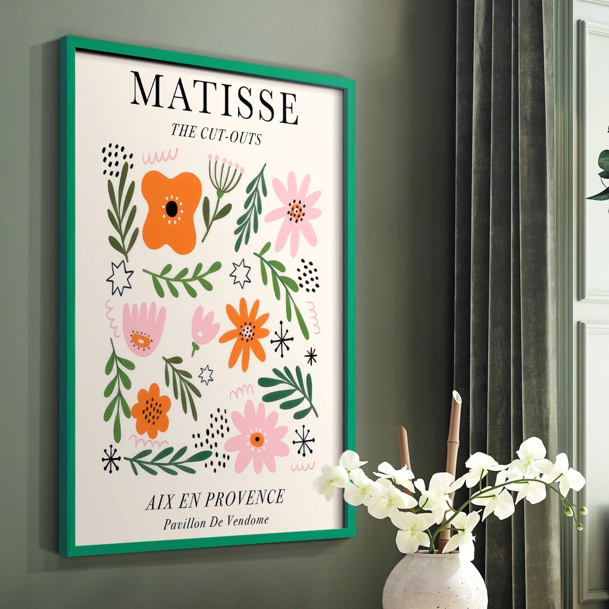 Matisse CXCIII Framed Print in Green Solid Wood 11 x 14 Framed Print