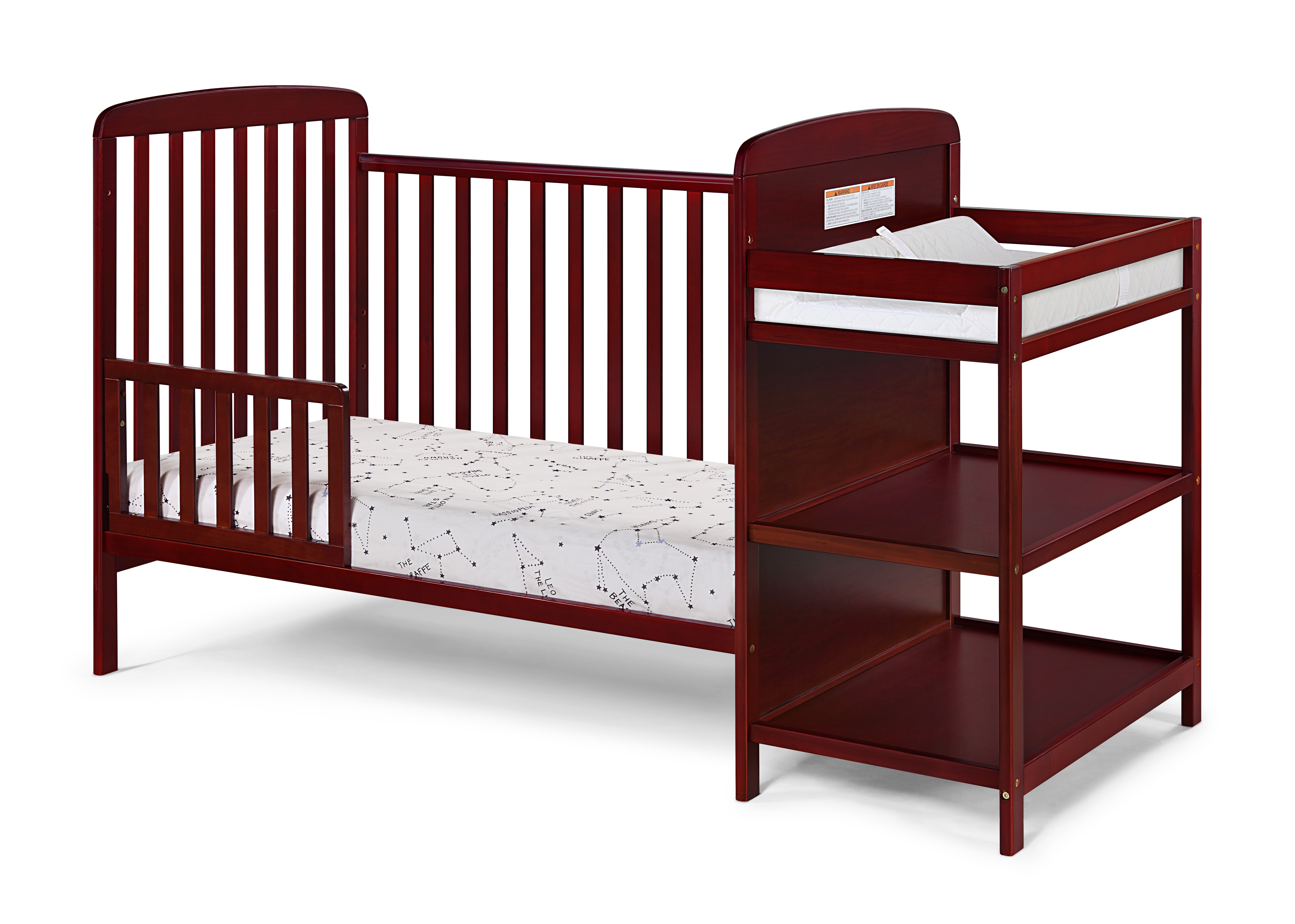 Suite Bebe Ramsey 3-in-1 Convertible Crib & Changer Combo in Cherry