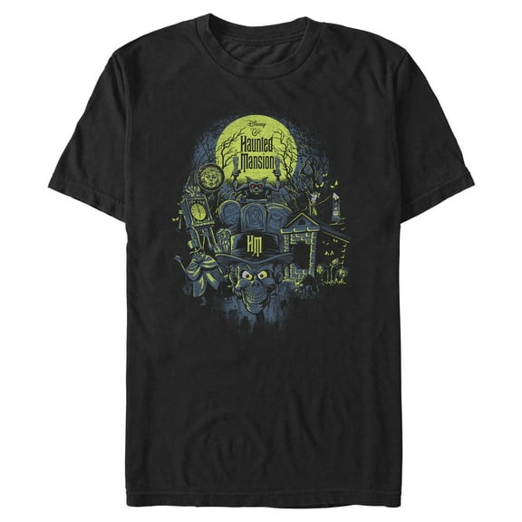 Mens Haunted Mansion Ezra Moonlight Graveyard T Shirt