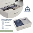 thumbnail image 4 of 5-Drawer Dresser with Extra Large Fabric Drawers, Wood Frame Dresser with 5 Drawers for Bedroom or Living Room Storage, Hallway, Fabric Bins for Closet or Hallway Storage Organizer, Toy Chest, White, 4 of 16
