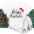 thumbnail image 1 of Ropa Kawaii de Feliz Navidad para mujer, camisa con estampado de patas de perro, camisetas negras de manga corta para mujer, camiseta de Navidad para mujer 2023, 1 of 5