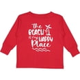 thumbnail image 3 of Inktastic Spring Break the Beach is My Happy Place Boys or Girls Long Sleeve Toddler T-Shirt, 3 of 5
