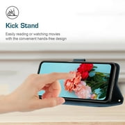 Mantto for Samsung Galaxy A06 Wallet Case for Women Men,Durable PU Leather Shockproof Magnetic Clasp Folio Credit Card Slots Flip Kickstand Slim Phone Case with Wrist Strap,Blue