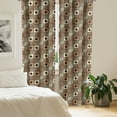 thumbnail image 2 of Ambesonne Art Deco Window Curtains, Transitioned Tetragons, Each 28" W x 63" L, Dark Brown and Camel, 2 of 4