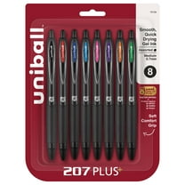 uniball™ 207 Plus  Retractable Gel Pens, Medium Point (0.7mm), Assorted, 8 Pack
