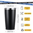 thumbnail image 2 of 20 oz Tumbler Stainless Steel Tumblers with Lid Double Wall Vacuum Insulated Coffee Mug 20oz Cup for Hot and Cold Drinks, Black, 1 pack, 2 of 10
