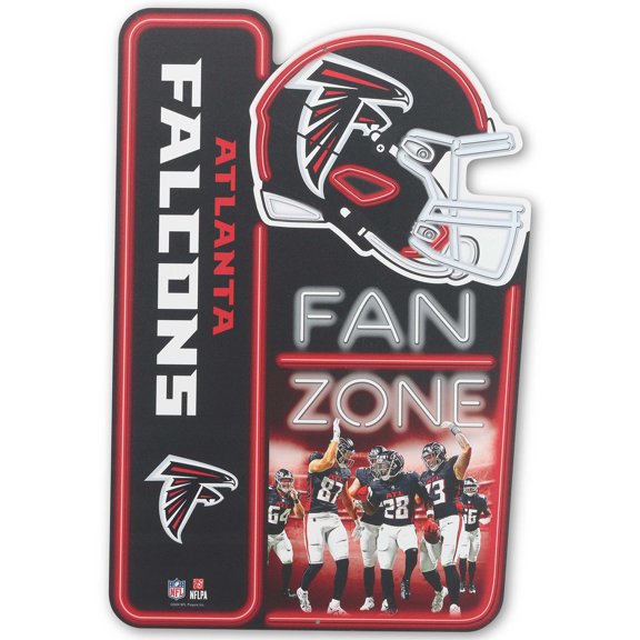 NFL Atlanta Falcons Fan Zone Metal Sign for Man Cave, Office, or Game Room