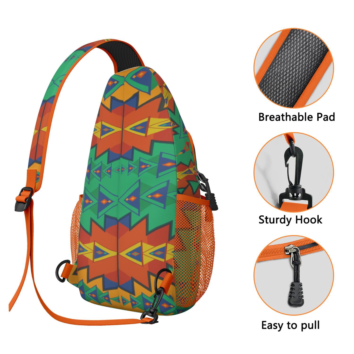 Artistic Home Accents Chest Bag Anti-Theft Crossbody Sling Bag for Commuting Vintage & Durable