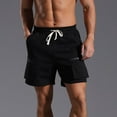 thumbnail image 2 of Fashion YLSDY Mens Cargo Sweat Shorts with Zipper Pockets Baggy Lightweight Athletic Workout Running Gym Outdoor Hiking Shorts 2025 Black XL, 2 of 6