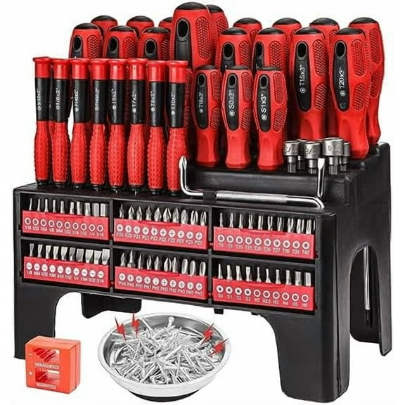Magnetic Screwdriver Set with Rack, Includs Precision Screwdriver, Magnetizer Demagnetizer and Magnetic Bowl, DIY Tools for Men$$Tools & Hardware Other