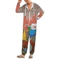 thumbnail image 2 of Adventure Time Jake The Dog Womens Mens Hooded Jumpsuit - Zip Up One Piece Pajamas Soft Cozy Winter Warm Plush Loungewear, 2 of 8