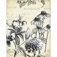 thumbnail image 2 of Cusson, Marie Elaine 12x14 Black Ornate Wood Framed with Double Matting Museum Art Print Titled - Pen and Ink Floral Study III, 2 of 4