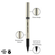 uniball Deluxe Rollerball Pens, Fine Point (0.7mm), Black Ink, 12 Count