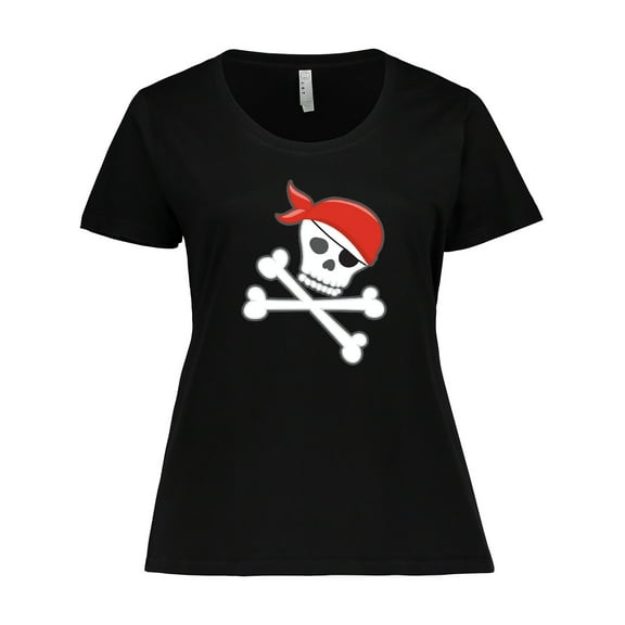 Inktastic Pirate Skull and Crossbones Women's Plus Size T-Shirt