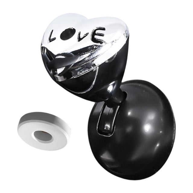 GUOOL Car Push Start Button with Rocker Lever Car Interior Decoration Heart Shaped Silver