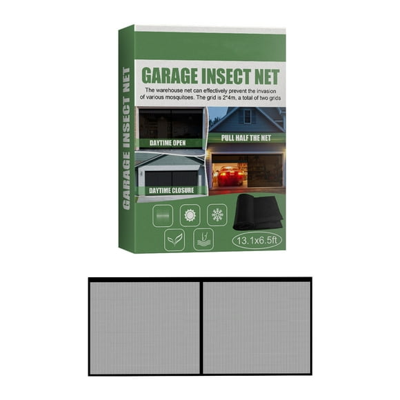 (2x4m-box) Garage Insect Net Velcro Seamless Retractable Portable Mosquito Net Garage Door Screen Easy Installation, Polyethylene