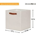 DULLEMELO 13x13 Large Storage Baskets, 4 PCS Foldable Cream Bins with