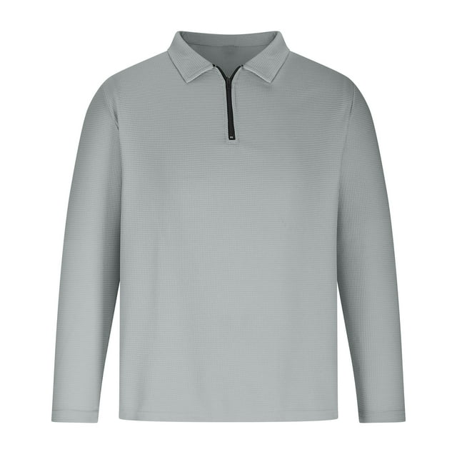 Birdeem Chemises à Manches Longues pour Hommes Mode Décontractée Hiver Fermeture Éclair Hauts Décontractés Col Rabattu Blouse Chemises pour Hommes Manches Longues