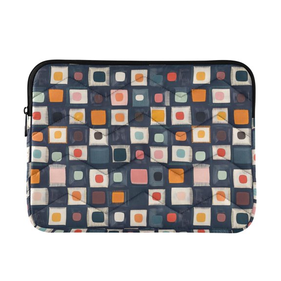 FORMRS 13-13.3 inch Laptop Sleeve Case Soft Carrying Quilted Computer Bag Cover, Blue Circle Mosaic
