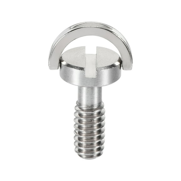 Uxcell D-Ring 1/4" Mounting Screw Adapter 0.43" Stainless Steel Vibrating Silver Tone