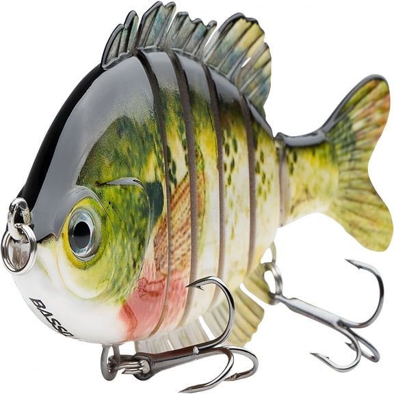 BESTSKY Multi Jointed Swimbaits 3.5in 0.85oz, 6-Segment Bluegill Panfish Hard Lure with Realistic Swimming Action, Topwater Bass Fishing Lure for Freshwater and Saltwater Bass Pike Musky