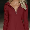 thumbnail image 6 of OGLCCG Tennis Dresses for Women Long Sleeve Ruffled Hem Half Zip V Neck Hooded Dresses Tops Fashion A-Line Flowy Mini Dress Sundresses, 6 of 8