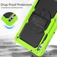 thumbnail image 7 of Case for Samsung Galaxy Tab S10 Ultra 2024/ S9 Ultra/ S8 Ultra 14.6 Inch with Screen Protector, 360 Degree Rotating Kickstand Hand Strap Shockproof Cover with Shoulder Strap, Lime, 7 of 7