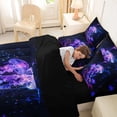 thumbnail image 5 of jejeloiu Colorful Jellyfish Print 7-Piece Twin Bedding,Neon Coral Pattern Bedding Comforter Set For Boys,Purple Black,Black Reversible, 5 of 7