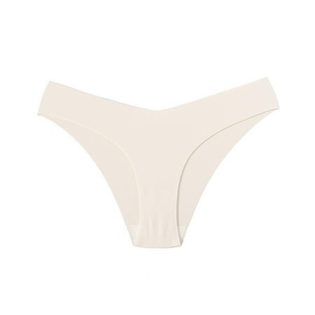 GHSOHS Womens Underwear Thongs High Waist Underwear Womens Nylon Panties Women s Seamless Ice Silk Panties Low Rise Plus Size Triangle Underwear Breathable Yoga Sports Panties White Panty Women  M