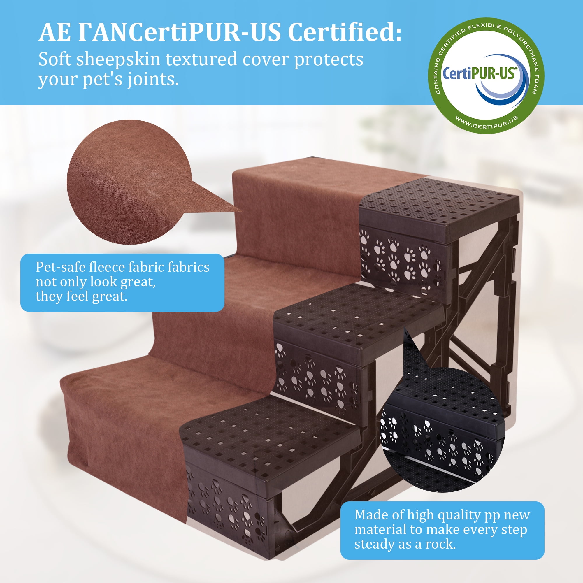 Pefilos Non-Slip 3 Tiers Plastic Dog Ramp/Ladder, Dog Stairs and Steps for Small Dogs Cats, Best for Small Animals, Doggy, Kitty, Black Pefilos Non-Slip 3 Tiers Plastic Dog Ramp/Ladder, Dog Stairs and Steps for Small Dogs Cats, Best for Small Animals, Doggy, Kitty, Black