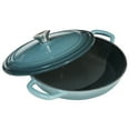 thumbnail image 7 of Flavehc Braiser Enameled Cast Iron Braiser 2.25 qt Braiser Pan with Lid Slateblue Shallow Cast Iron Casserole Braiser Pan with Handels, 7 of 7