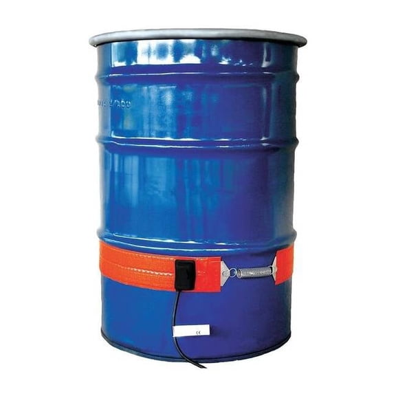 Drum/Pail Heater, Silicone Rubber, 120VAC, 55 Gallon, 1200W, 70"Lx4"W