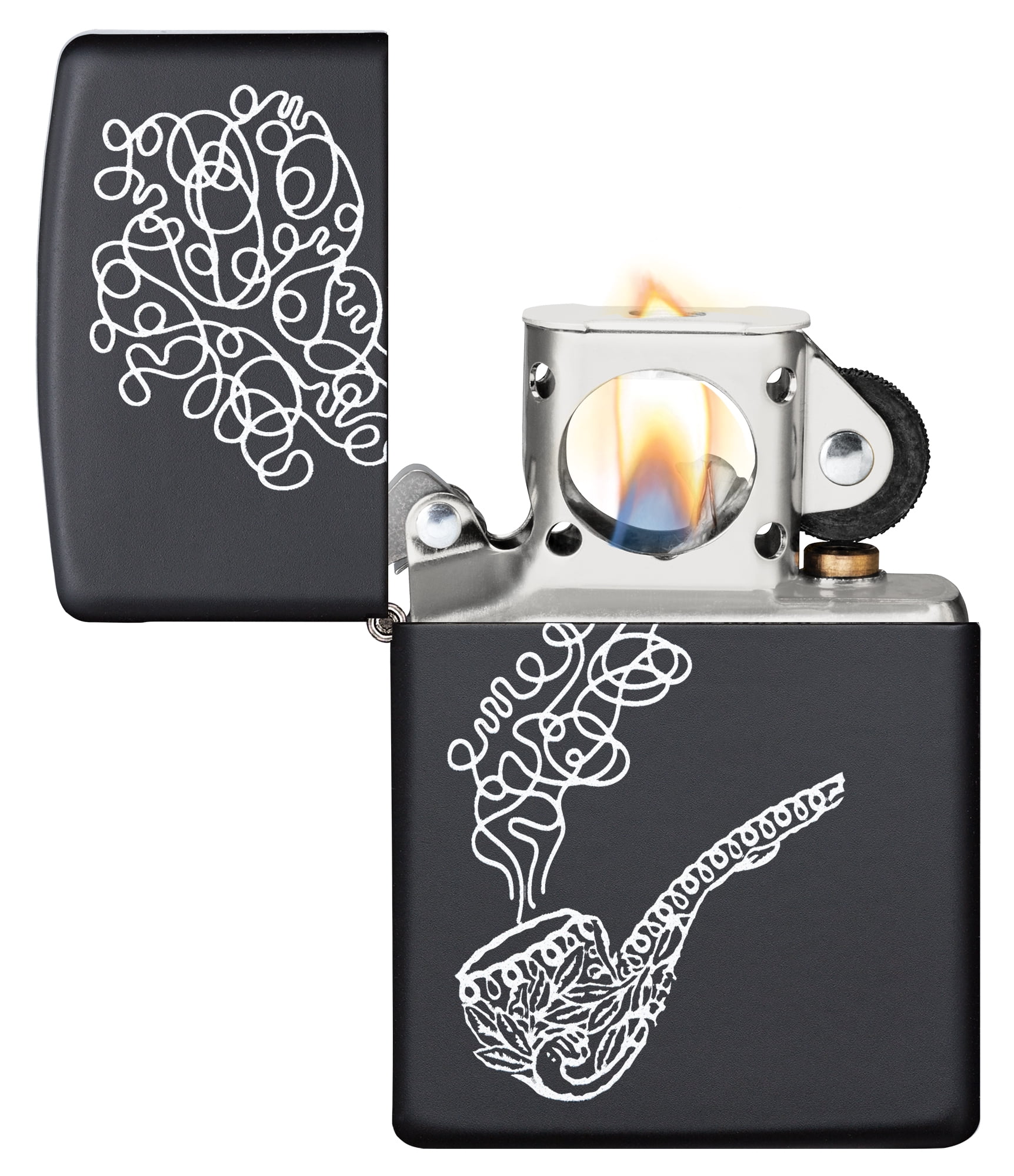 Zippo Black Matte Pipe with Smoke Windproof Pocket Lighter
