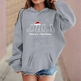 thumbnail image 2 of Cnbwig Hoodies for Girl Fall Cute Jacket Christmas Letter Printed Long Sleeved Hoodie Drop Shoulder Loose Pullover with Pockets Casual Girls' Sweatshirts Jacket A17-Grey 3-4 T, 2 of 4