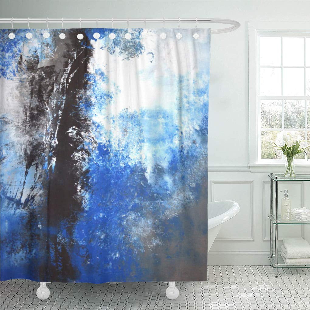 SUTTOM White Blue and Grey Abstract Black Urban Modern Contemporary