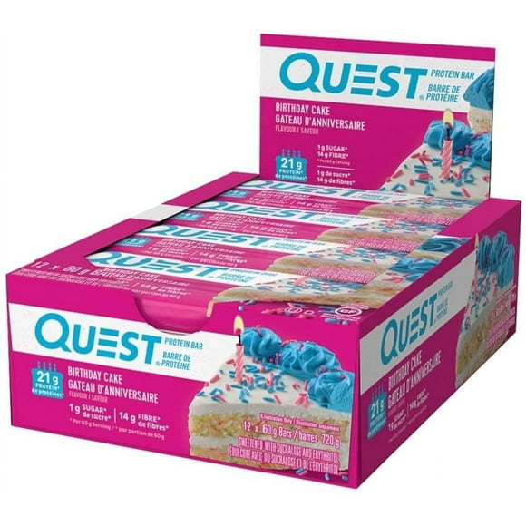 Quest Nutrition Protein Bar, Birthday Cake, 12x60g (12 Pack) $5.33 ea.