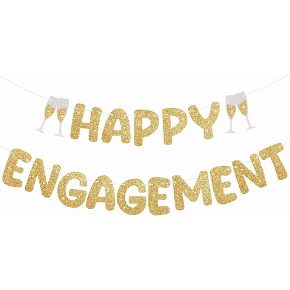 Happy Engagement Banner, Party Banner for Engaged Decorations, Engaged Banner Sign for proposal Wedding Bridal Shower Decor Bachelrette Party Decorations