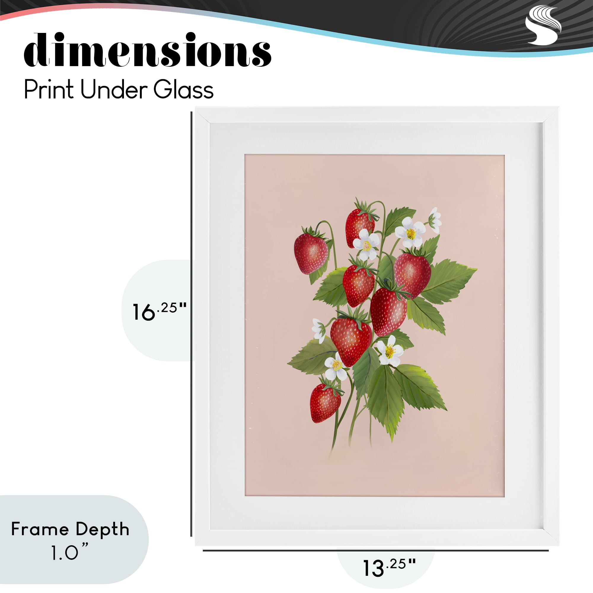Stupell Industries Cottage Garden Strawberries White Framed Print Under Glass, design by Diane Neukirch
