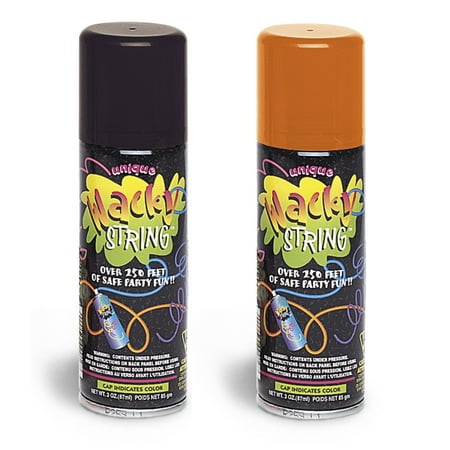 Wacky String Halloween Combo 2 Pack 3oz Ea. Spray Streamer Black|Orange