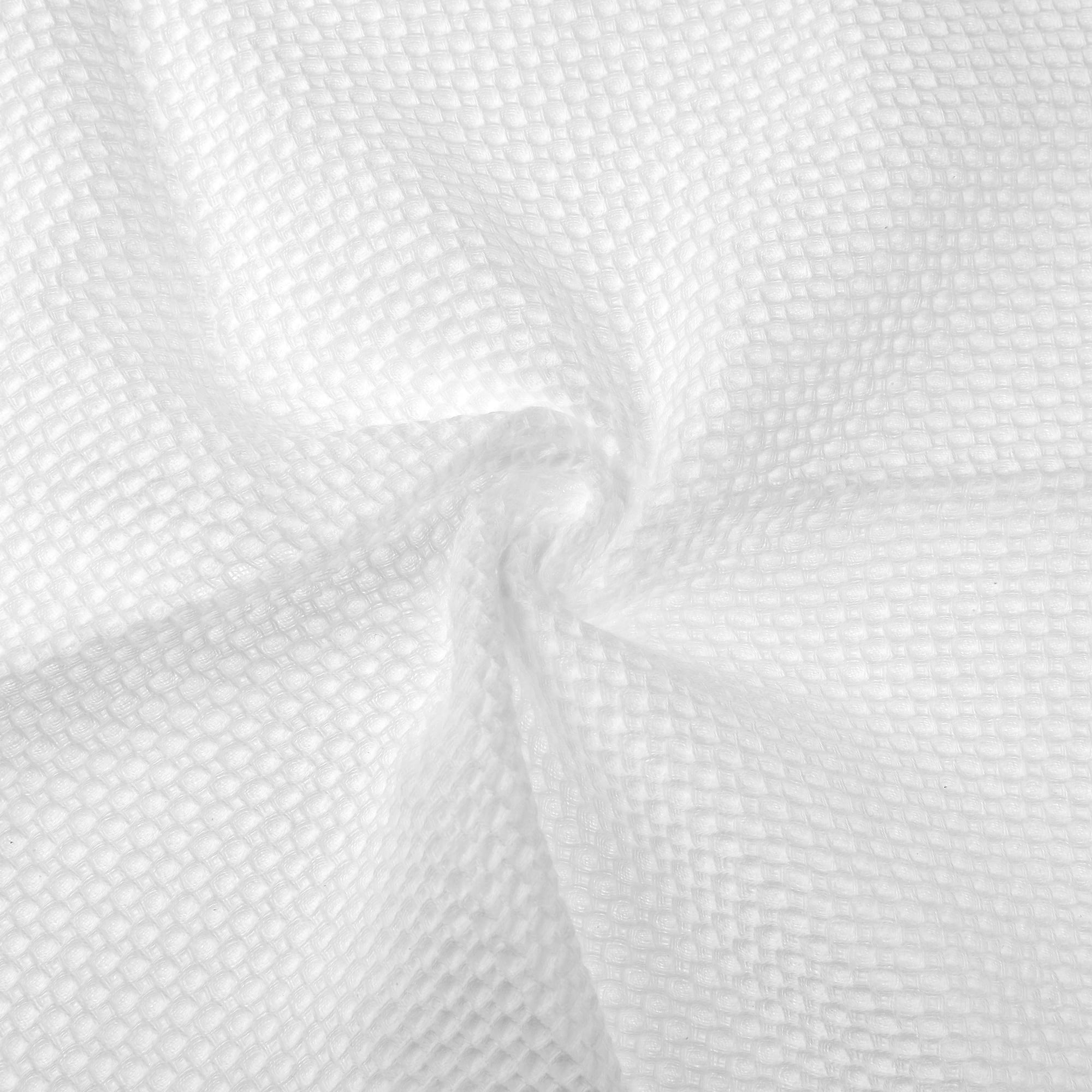 Unique Bargains 12 Pcs Cotton Absorbent Double-Sided Waffle Weave Kitchen Dish Towels White/Beige 12 Pack