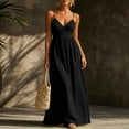thumbnail image 5 of Aimik Women's Wrap Waist Maxi Sundress Summer Spaghetti Strap V Neck Solid Maxi Sundress Loose Airy Casual Vacation Long Dress, 5 of 6