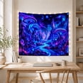 thumbnail image 5 of Bioluminescent Mushroom Forest with Glowing River in Cosmic Sky, Mystical Fantasy Art for Space Lovers, Alien World Wall Decor, Housewarming Gift Tapestry Wall Hanging for Bedroom and Dorm, 5 of 7