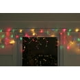 Set of 100 MultiColor Mini Icicle Christmas Lights 3" Spacing White